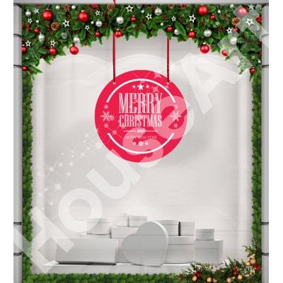 Happy New Year Χριστουγεννιάτικα Καρτολίνες κρεμαστές 50x50 cm