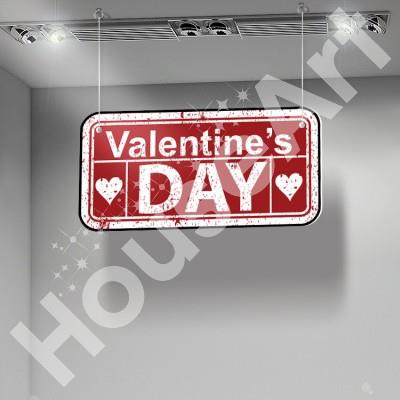 Valentine\'s Day Sign Αγίου Βαλεντίνου Καρτολίνες κρεμαστές 50x25 cm