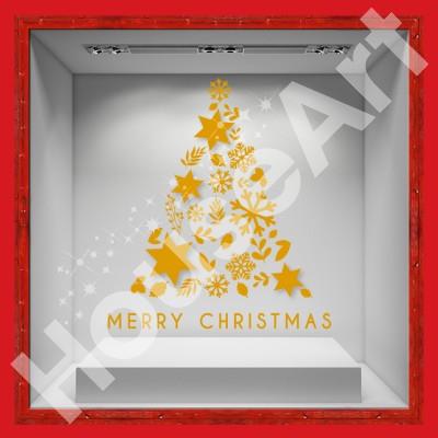 Christmas Tree Χριστουγεννιάτικα Αυτοκόλλητα βιτρίνας 57 x 50 cm