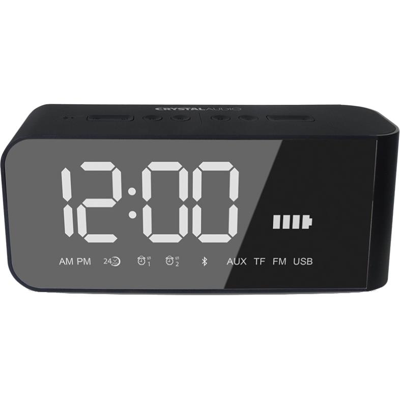 CRYSTAL AUDIO BTV2K BT Speaker Alarm Clock Μαύρο