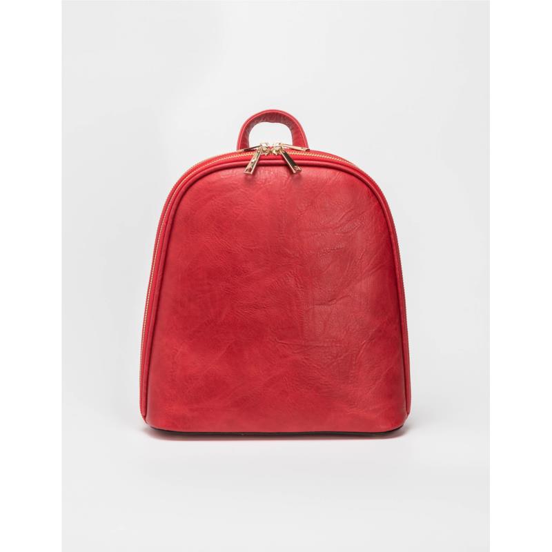Backpack δυο θέσεων με φερμουάρ - Κόκκινο